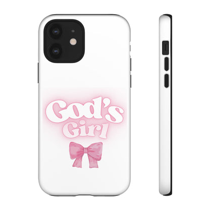 God's Girl Cute Phone Case, Pink Bow Case, Faith-Based Gifts, Christian Accessories, Birthday Present, Inspirational Jewelry