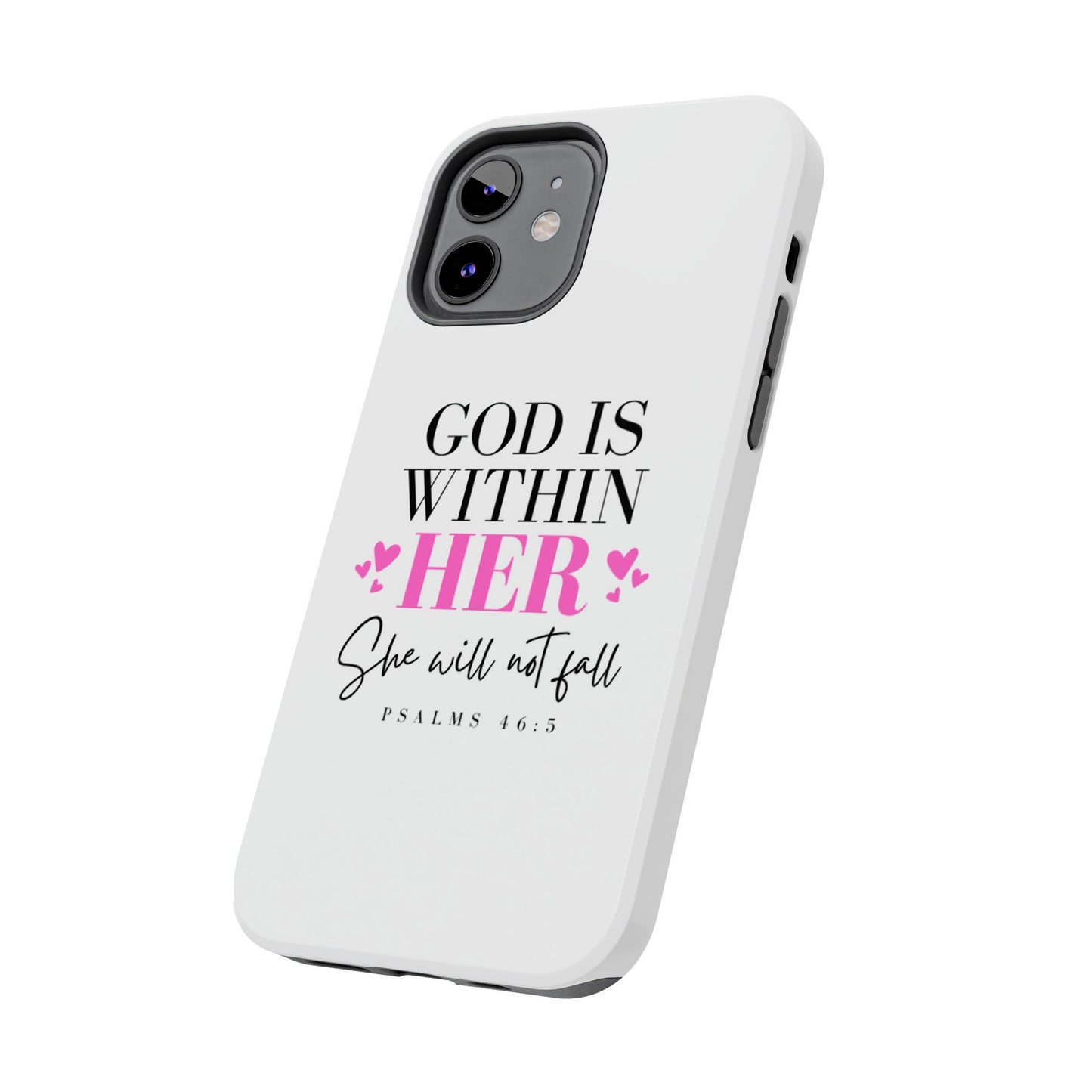 Empowering Tough Phone Case - "God is Within Her" Inspirational Design