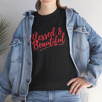 Blessed & Beautiful Unisex Heavy Cotton Tee - Inspirational Casual Wear