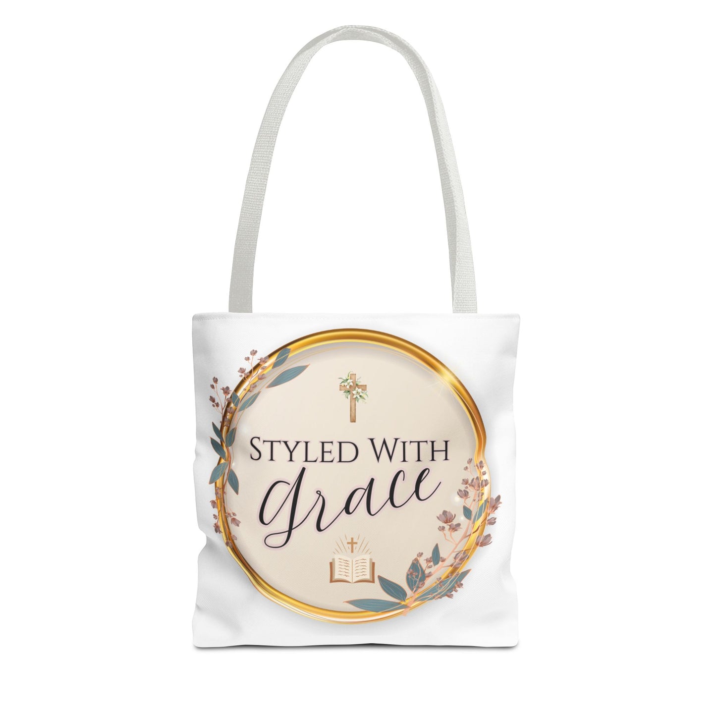 Styled With Grace | Elegant Faith-Inspired Tote Bag, Christian Gift, Inspirational Bag, Stylish Reusable Tote, Religious Accessories