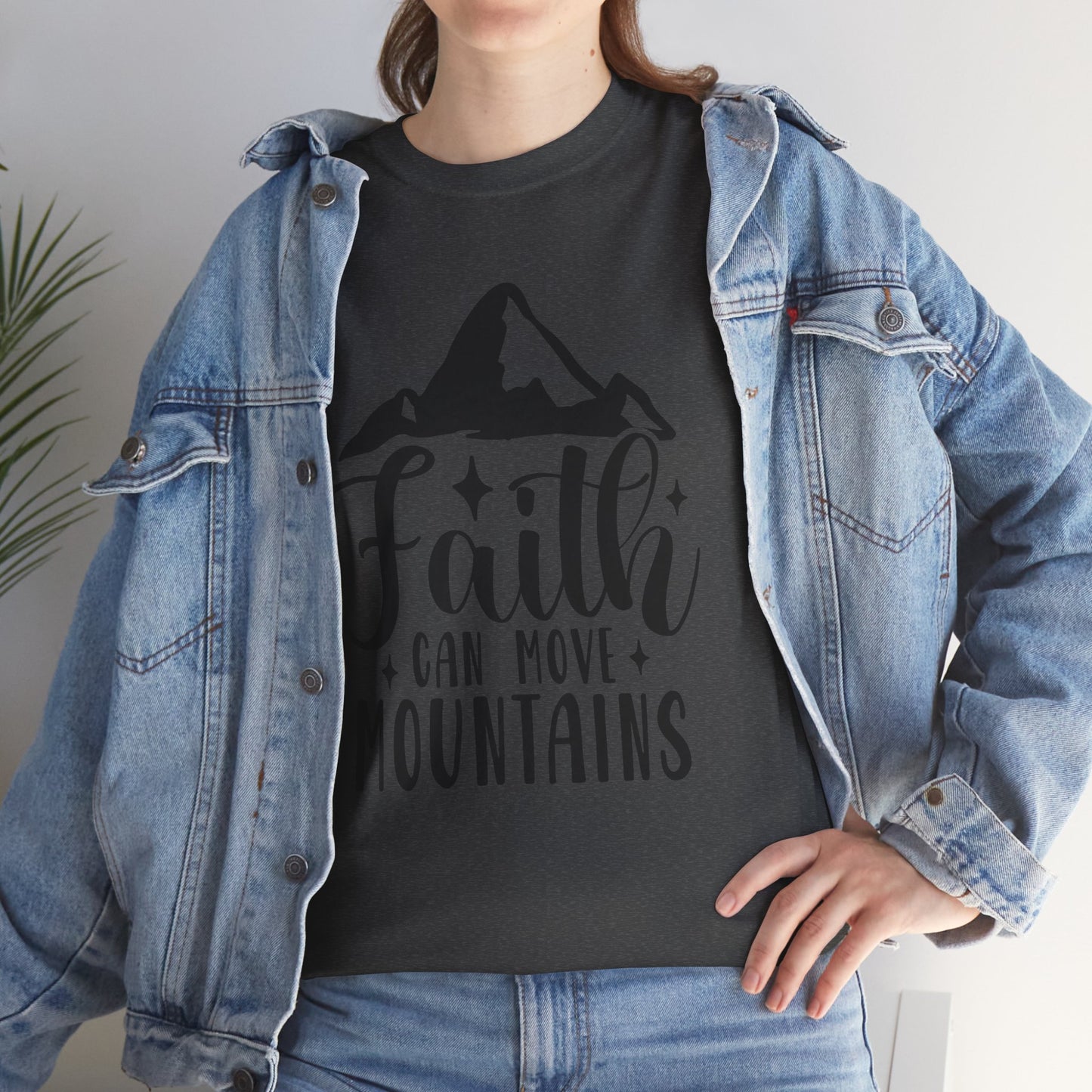 Faith Can Move Mountains - Unisex Heavy Cotton Tee