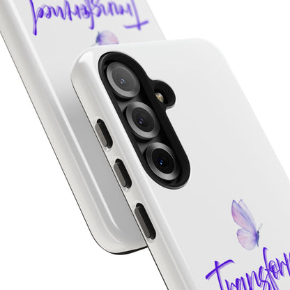 Transformed Phone Case - Inspirational Butterfly Design, Tough Phone Cover, Bible Verse Accessory, Unique Gift for Faith Lovers