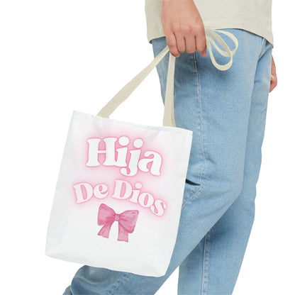 Hija De Dios Chic Tote Bag, Stylish Grocery Bag, Gifts for Mom, Birthday Tote, Inspirational Gift Bag