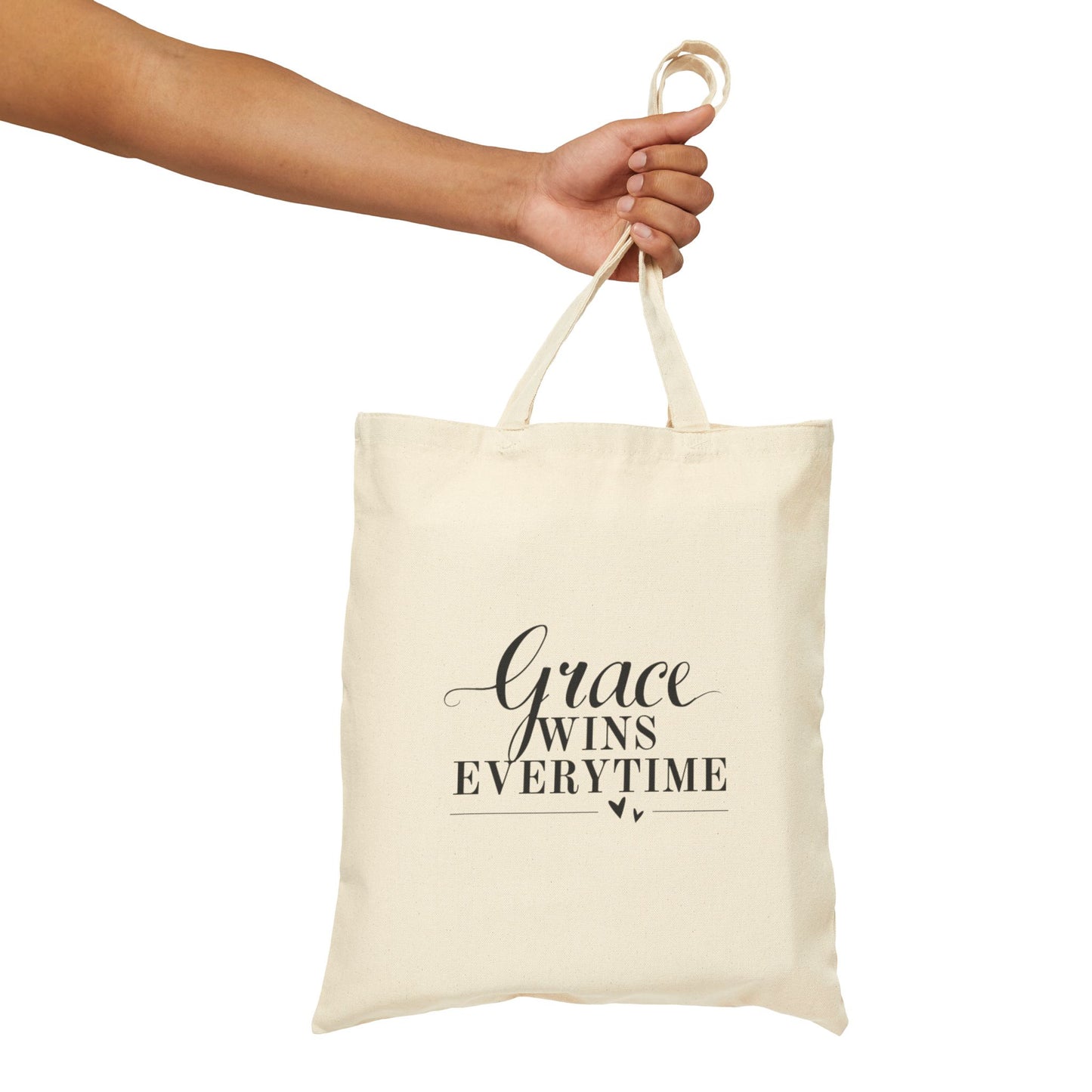 Grace Wins Everytime Cotton Canvas Tote Bag