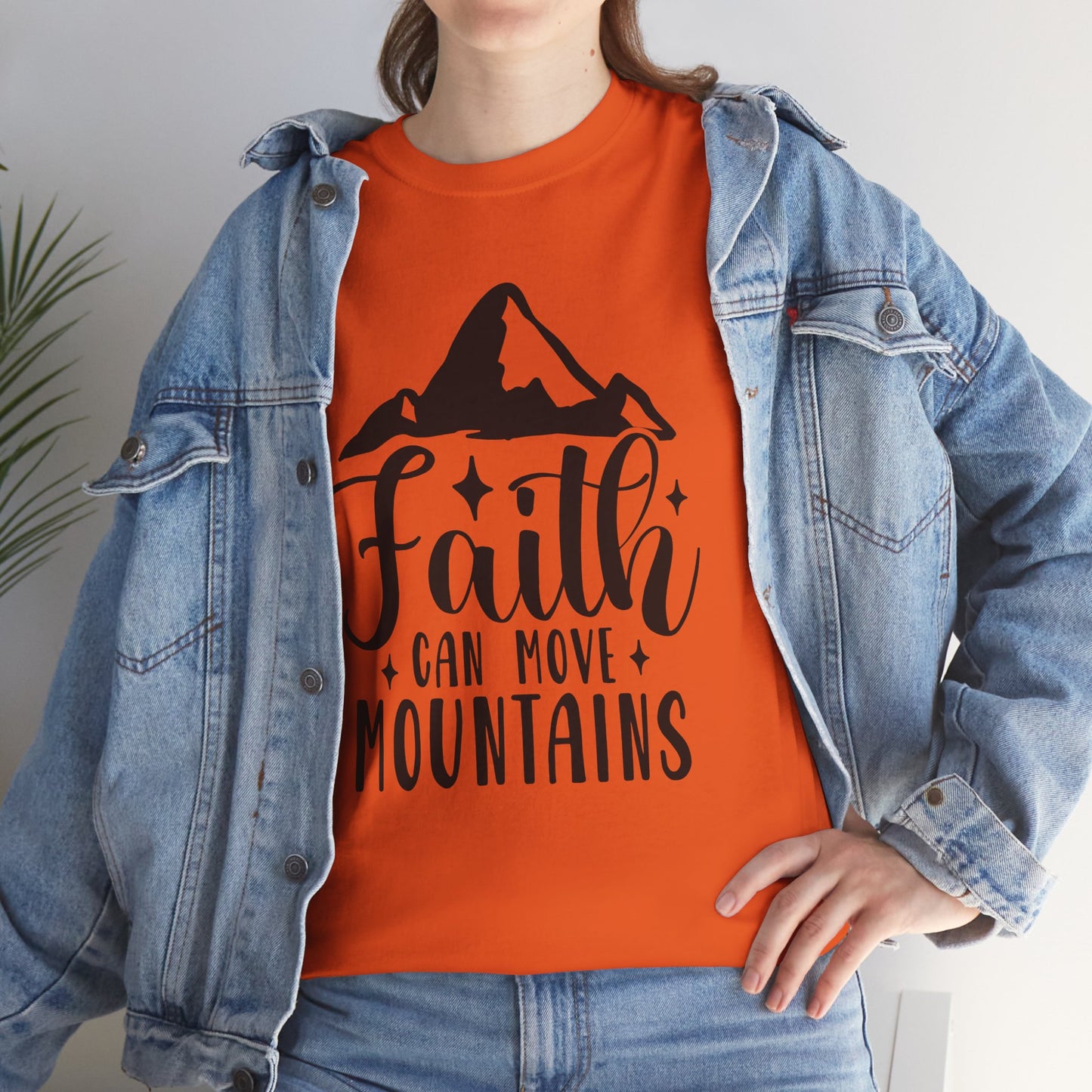 Faith Can Move Mountains - Unisex Heavy Cotton Tee