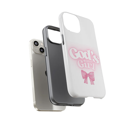God's Girl Cute Phone Case, Pink Bow Case, Faith-Based Gifts, Christian Accessories, Birthday Present, Inspirational Jewelry