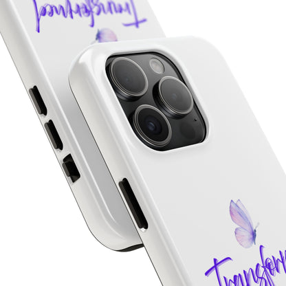 Transformed Phone Case - Inspirational Butterfly Design, Tough Phone Cover, Bible Verse Accessory, Unique Gift for Faith Lovers