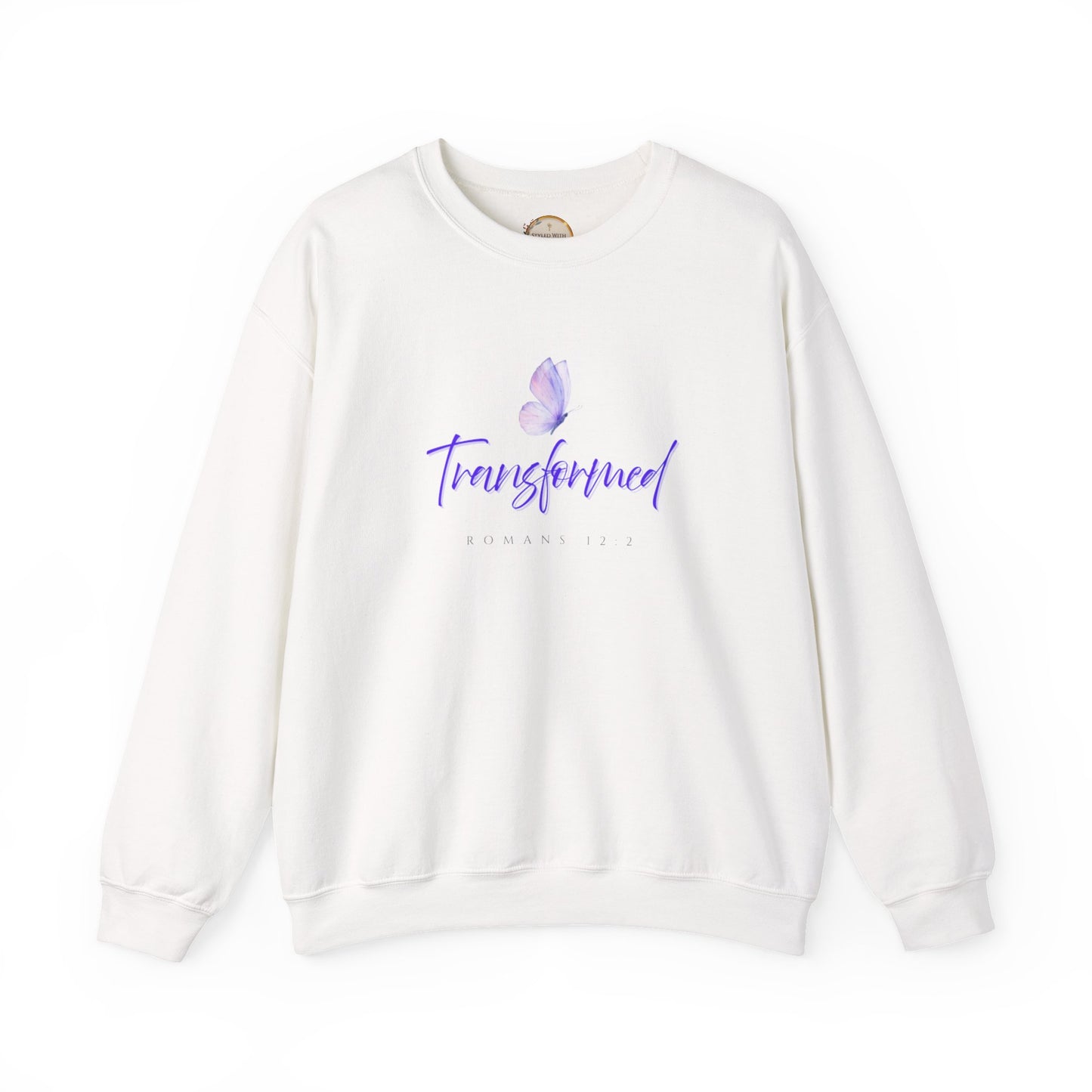 Transformed Butterfly Crewneck Sweatshirt — Inspirational Christian Faith Pullover