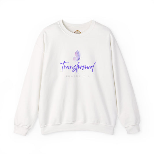 Transformed Butterfly Crewneck Sweatshirt — Inspirational Christian Faith Pullover