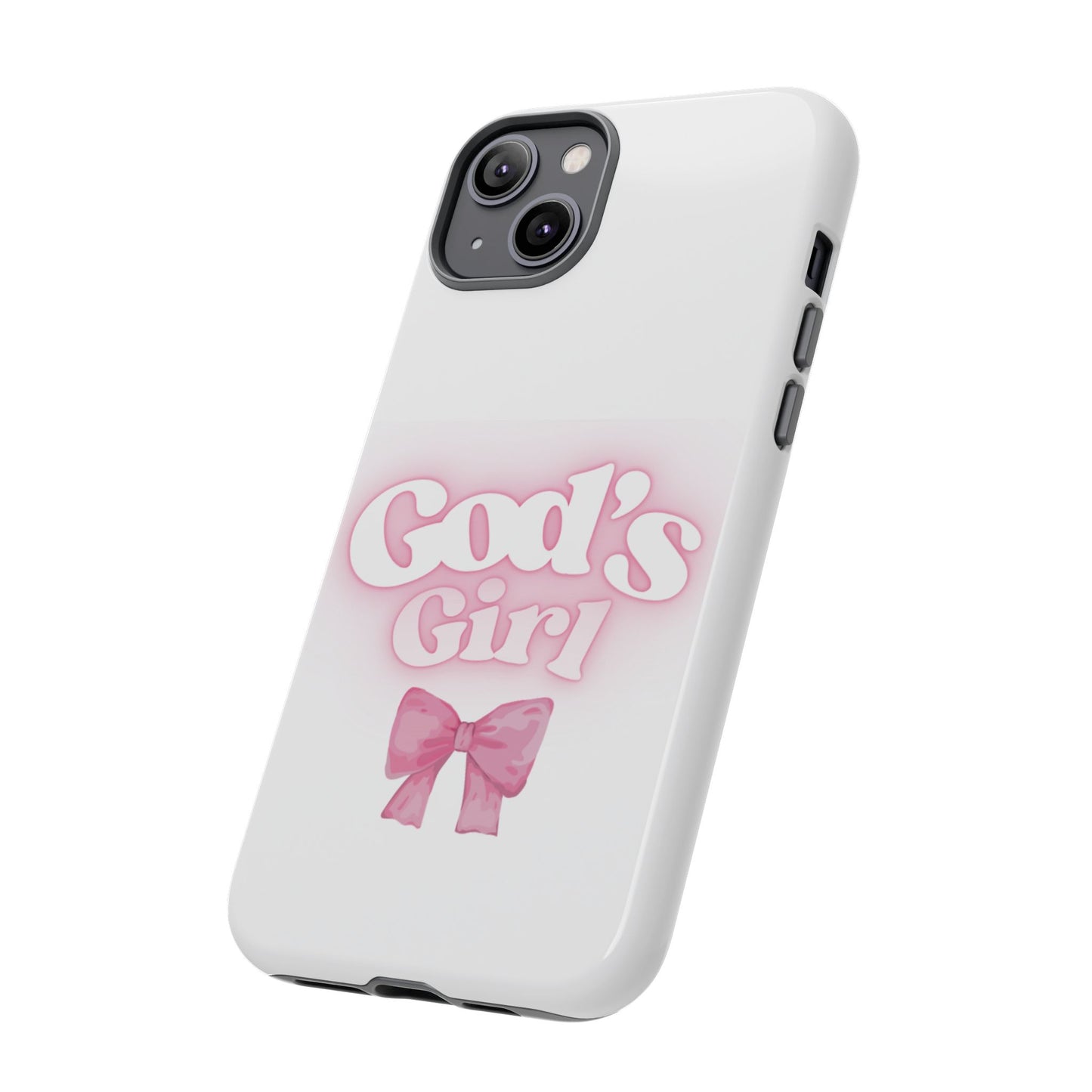 God's Girl Cute Phone Case, Pink Bow Case, Faith-Based Gifts, Christian Accessories, Birthday Present, Inspirational Jewelry