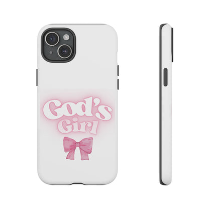 God's Girl Cute Phone Case, Pink Bow Case, Faith-Based Gifts, Christian Accessories, Birthday Present, Inspirational Jewelry