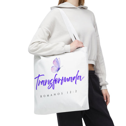 Transformada Tote Bag, Motivational Gift, Eco-Friendly Shopper, Women's Fashion, Bible Verse Accessory