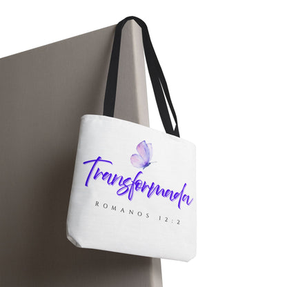 Transformada Tote Bag, Motivational Gift, Eco-Friendly Shopper, Women's Fashion, Bible Verse Accessory