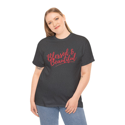 Blessed & Beautiful Unisex Heavy Cotton Tee - Inspirational Casual Wear