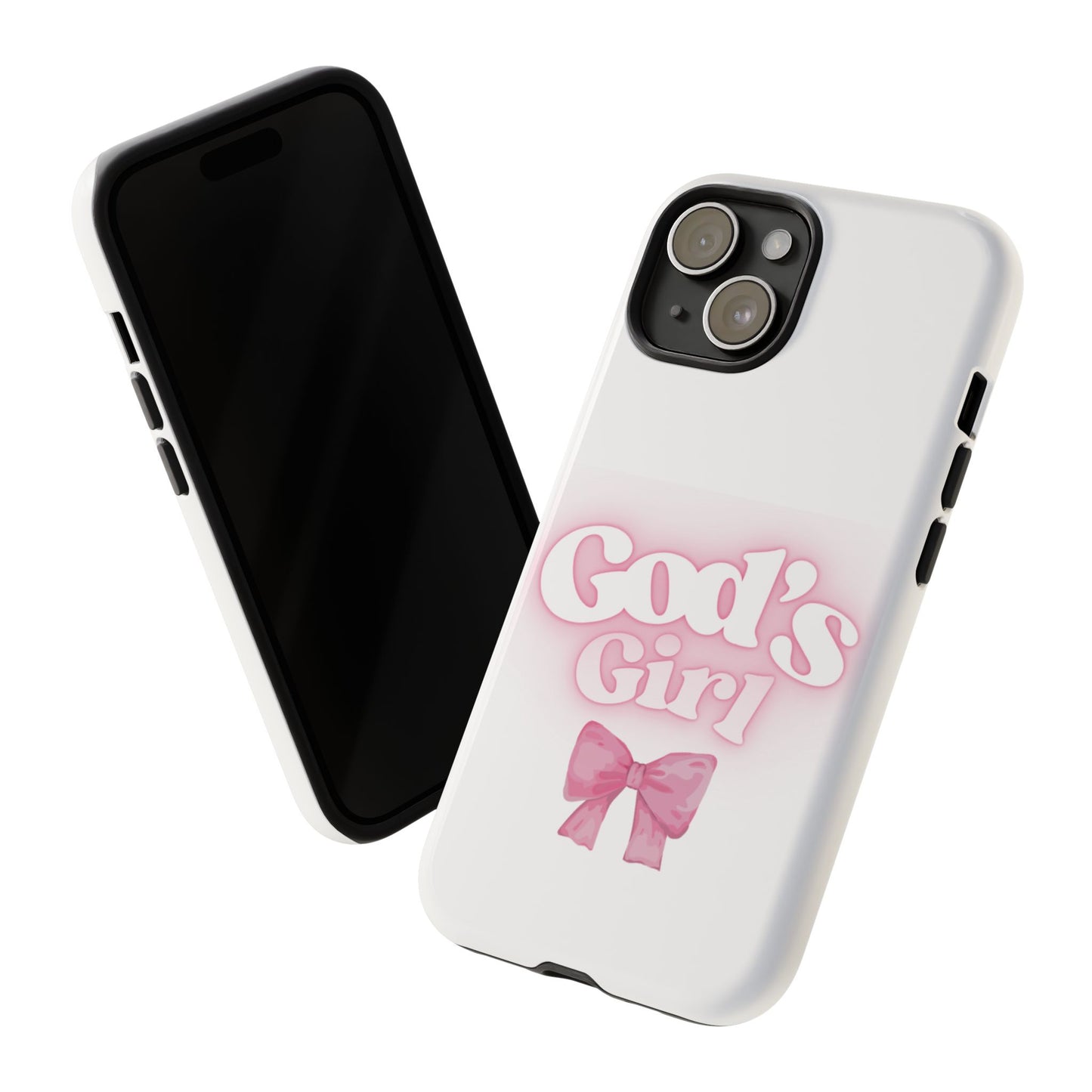 God's Girl Cute Phone Case, Pink Bow Case, Faith-Based Gifts, Christian Accessories, Birthday Present, Inspirational Jewelry