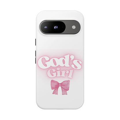 God's Girl Cute Phone Case, Pink Bow Case, Faith-Based Gifts, Christian Accessories, Birthday Present, Inspirational Jewelry