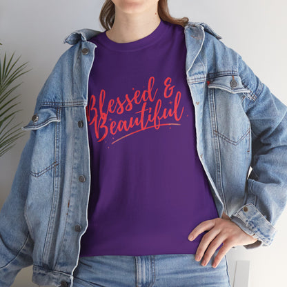 Blessed & Beautiful Unisex Heavy Cotton Tee - Inspirational Casual Wear