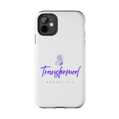 Transformed Phone Case - Inspirational Butterfly Design, Tough Phone Cover, Bible Verse Accessory, Unique Gift for Faith Lovers