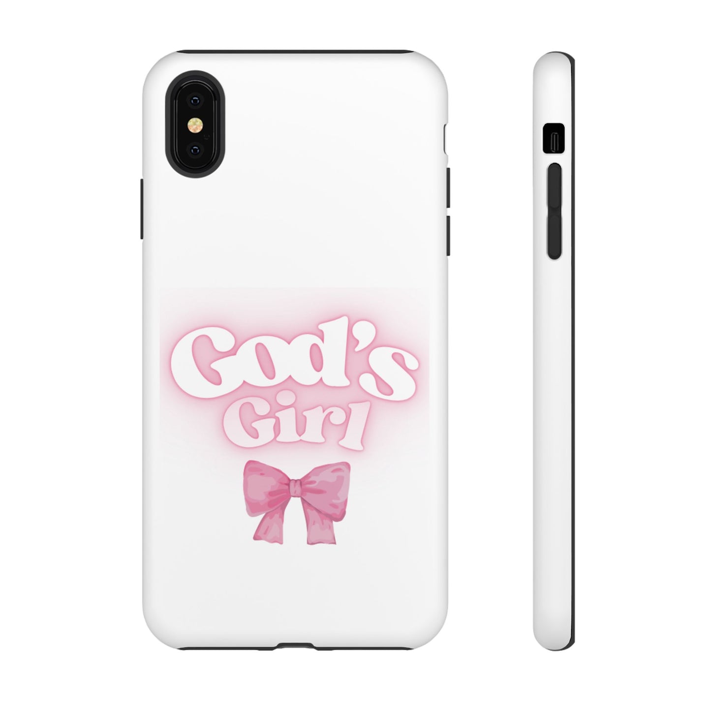 God's Girl Cute Phone Case, Pink Bow Case, Faith-Based Gifts, Christian Accessories, Birthday Present, Inspirational Jewelry