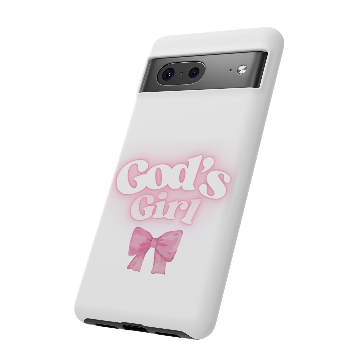 God's Girl Cute Phone Case, Pink Bow Case, Faith-Based Gifts, Christian Accessories, Birthday Present, Inspirational Jewelry