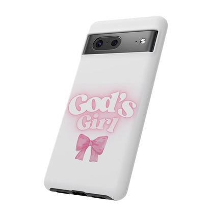 God's Girl Cute Phone Case, Pink Bow Case, Faith-Based Gifts, Christian Accessories, Birthday Present, Inspirational Jewelry