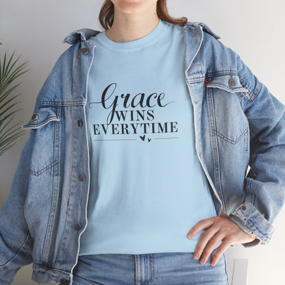 Grace Wins Every Time Tee — Inspirational Christian Graphic T-Shirt