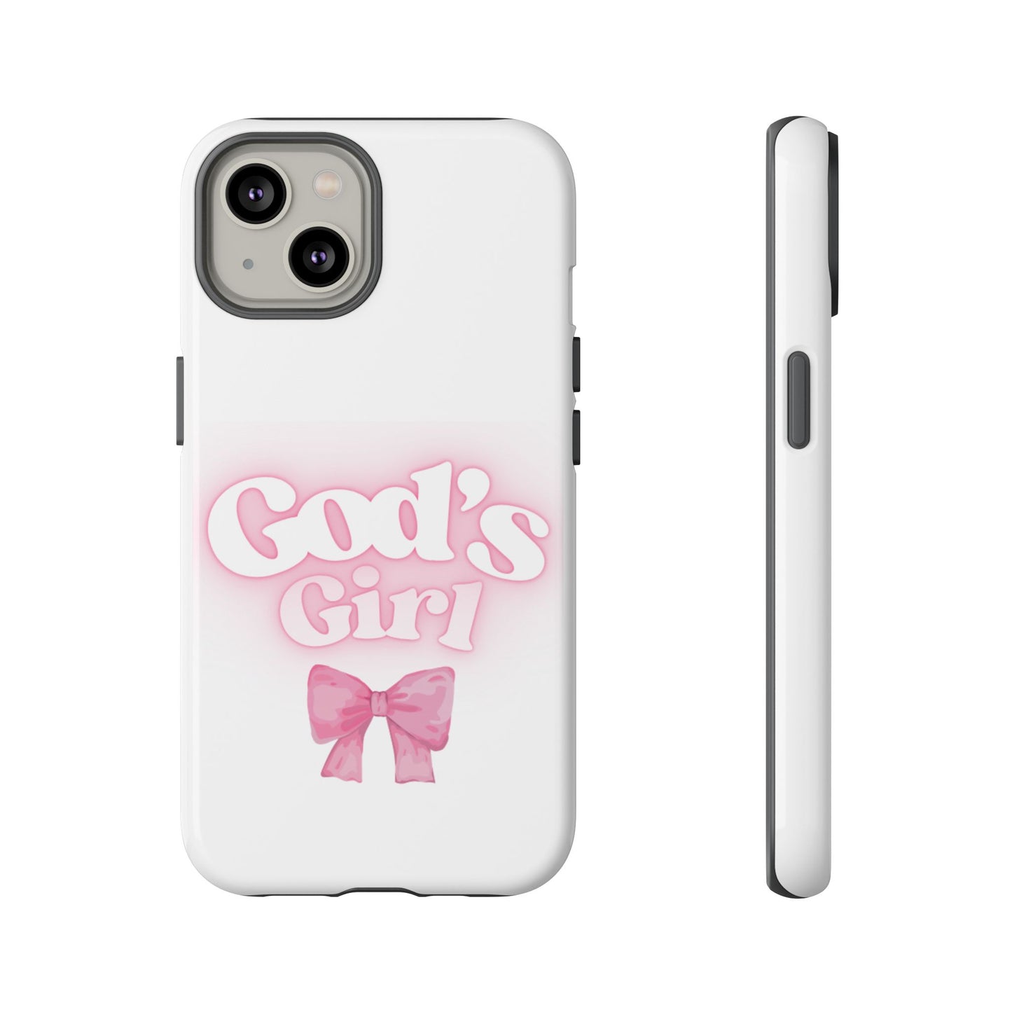 God's Girl Cute Phone Case, Pink Bow Case, Faith-Based Gifts, Christian Accessories, Birthday Present, Inspirational Jewelry