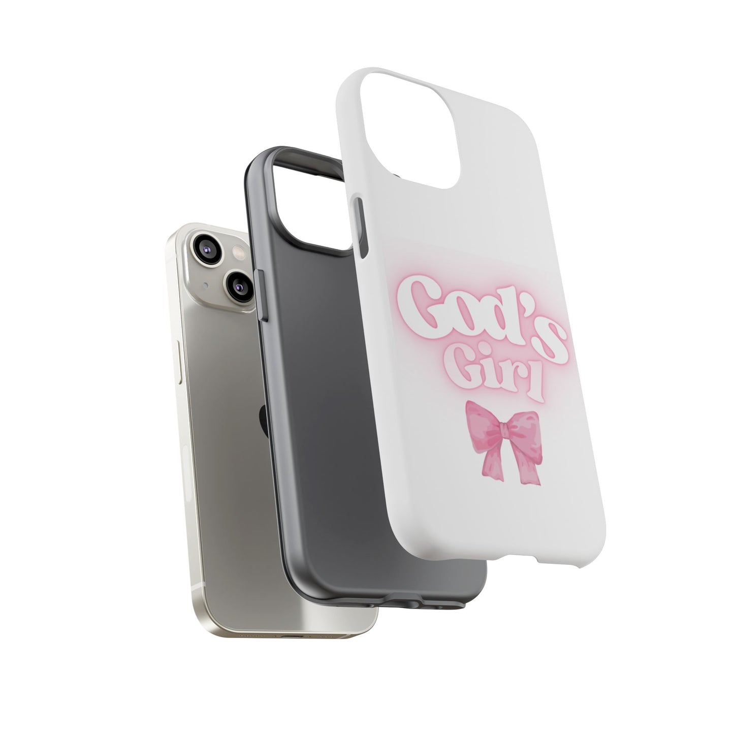 God's Girl Cute Phone Case, Pink Bow Case, Faith-Based Gifts, Christian Accessories, Birthday Present, Inspirational Jewelry