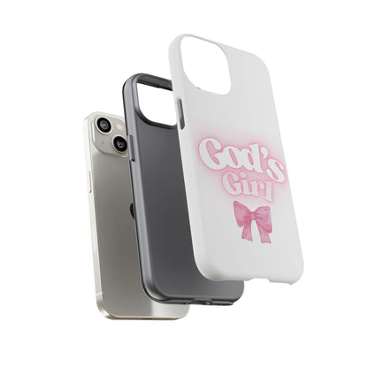 God's Girl Cute Phone Case, Pink Bow Case, Faith-Based Gifts, Christian Accessories, Birthday Present, Inspirational Jewelry