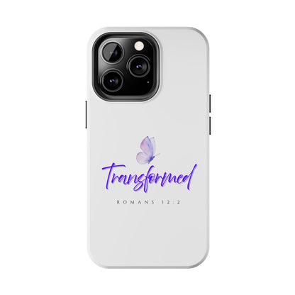 Transformed Phone Case - Inspirational Butterfly Design, Tough Phone Cover, Bible Verse Accessory, Unique Gift for Faith Lovers