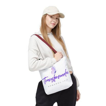 Transformada Tote Bag, Motivational Gift, Eco-Friendly Shopper, Women's Fashion, Bible Verse Accessory