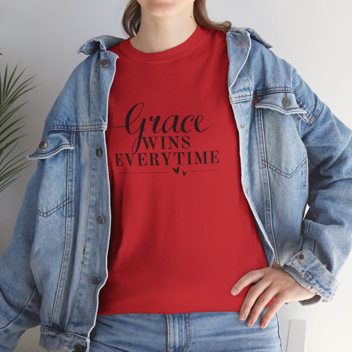 Grace Wins Every Time Tee — Inspirational Christian Graphic T-Shirt